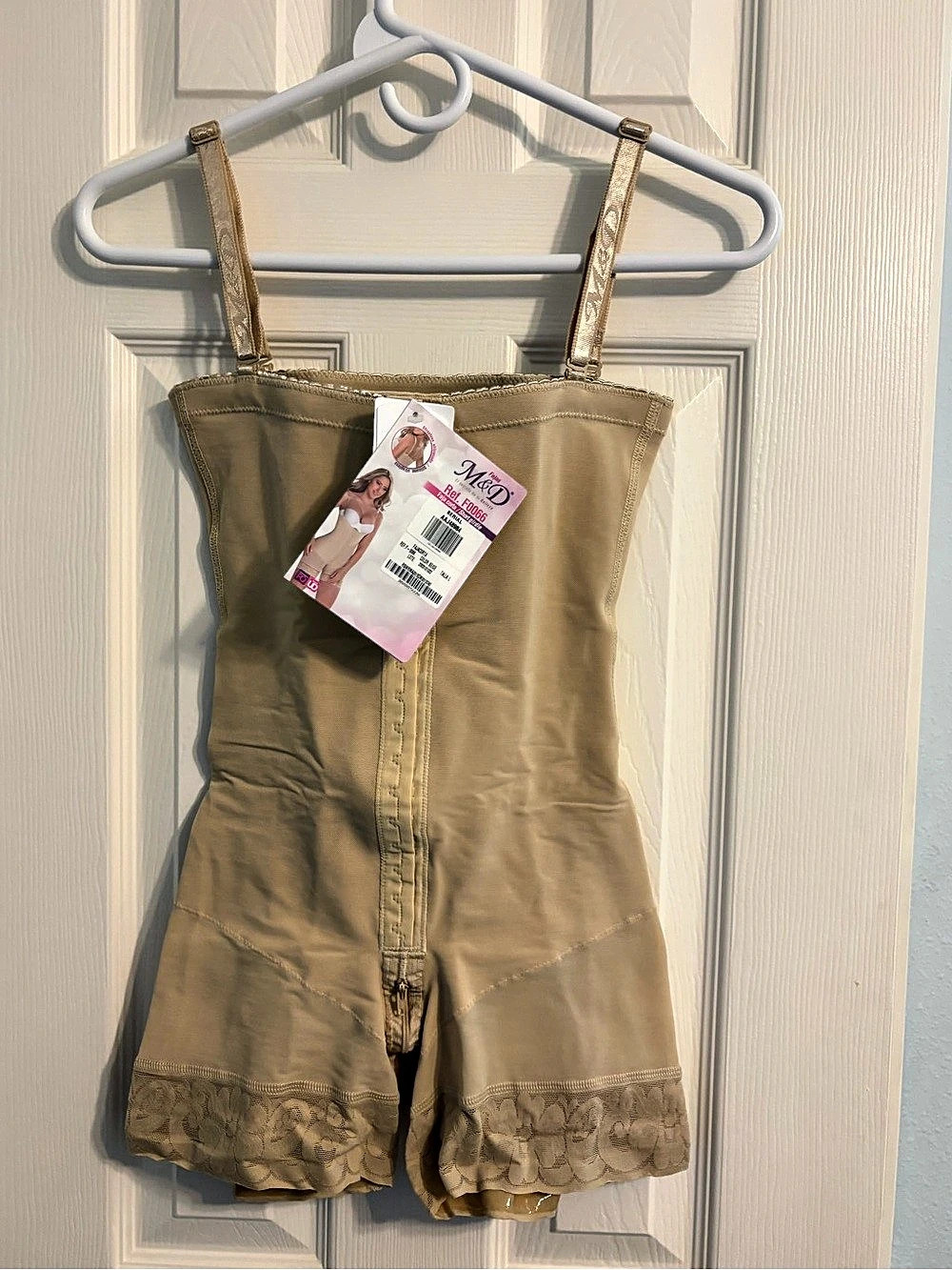 M&D Ref. F0066 Beige Shaping Romper Size Large NWT